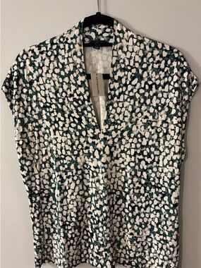 RW&CO Abstract Dot V-Neck Blouse